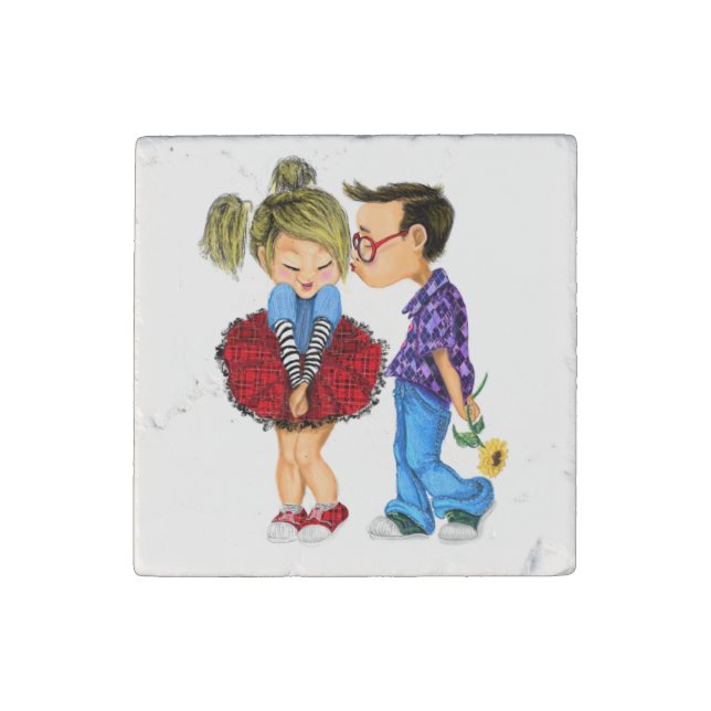Valentine's Day Stone Magnet Gift Couple Love (Front)