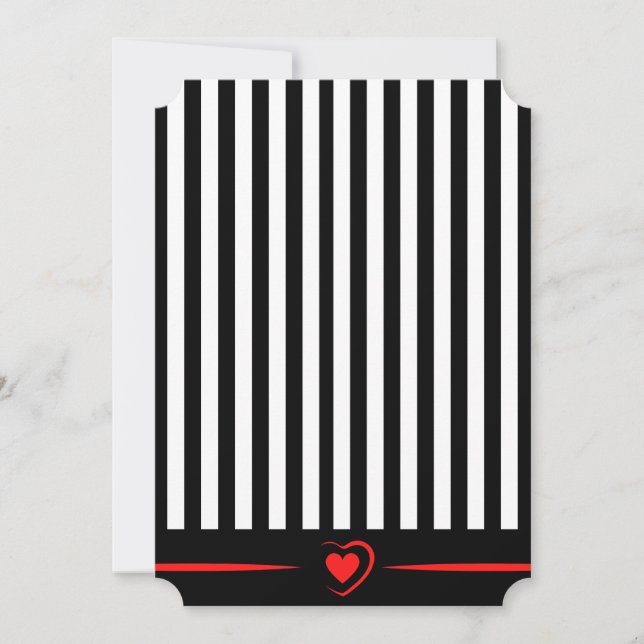  Valentine's Day Stripes with Red Heart (blank) Holiday Card (Front)