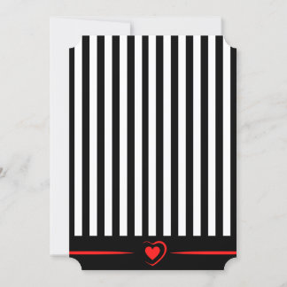 Valentine's Day Stripes with Red Heart (blank) Holiday Card
