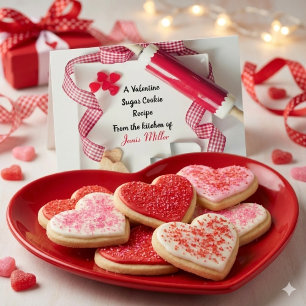 Valentine's Day Sugar Cookie Recipe Postcard