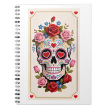 Valentines Day Sugar Skull Notebook