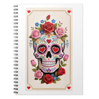 Valentines Day Sugar Skull Notebook