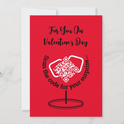 Valentines Day Surprise Custom QR Code  Holiday Card