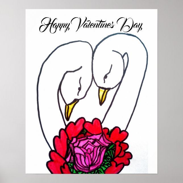 VALENTINES DAY SWANS poster (Front)