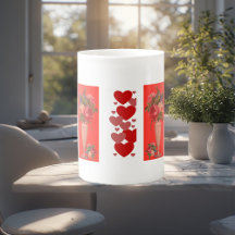 Valentines Day Sweeping Heart Romantic Roses Vase 