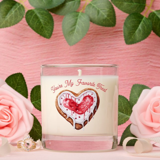 Valentines Day Sweet Cookie Heart Favorite Treat Scented Candle (Wedding)