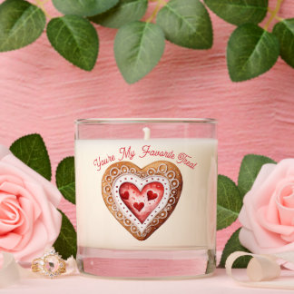 Valentines Day Sweet Cookie Heart Favorite Treat Scented Candle