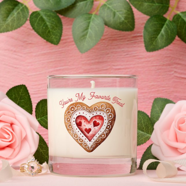 Valentines Day Sweet Cookie Heart Favorite Treat Scented Candle (Wedding)