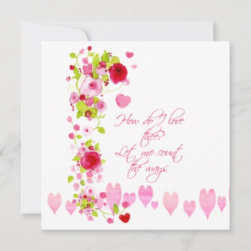 Valentines Day Sweetheart Card Watercolor