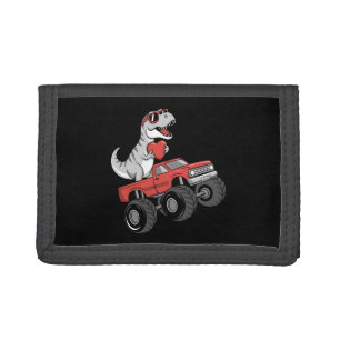 Valentine's Day T Rex Dinosaur Riding Monster Truc Trifold Wallet