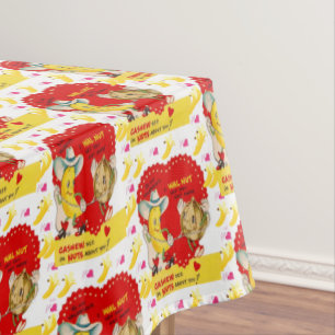 Valentine's Day Tablecloth Banana Vintage