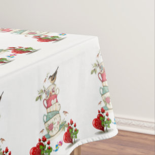 Valentine's Day Tablecloth Bird Vintage