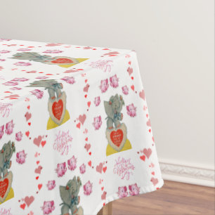 Valentine's Day Tablecloth Elephant