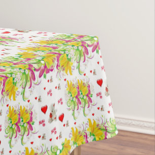 Valentine's Day Tablecloth Teddy Bear