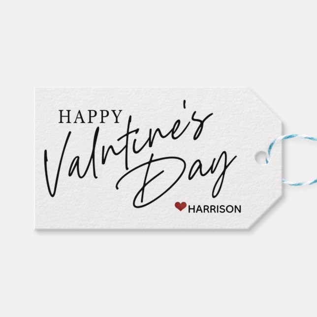 Valentines day tag, Modern Valentine, Treat tag (Front (Horizontal))