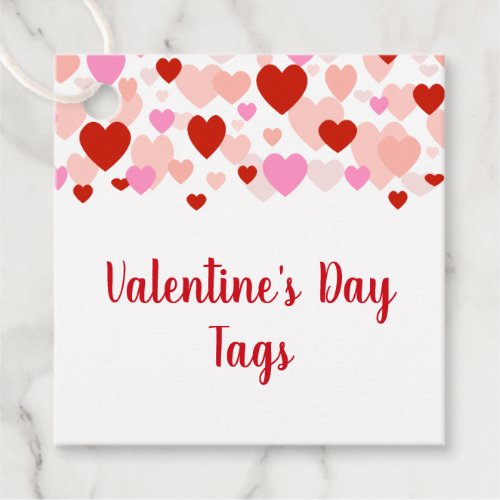 Valentines Day Tag Red and Pink Heart Border Favor Tags