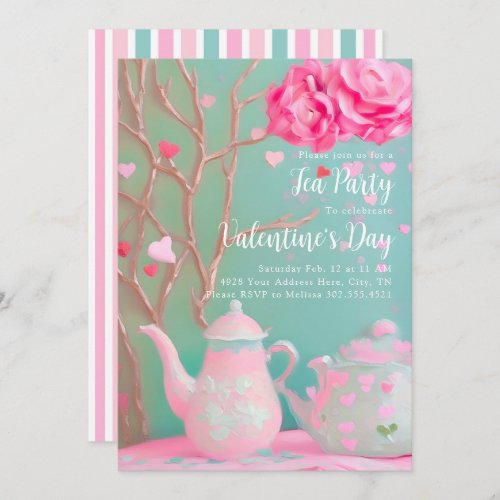 Valentines Day Tea Party Invitation 