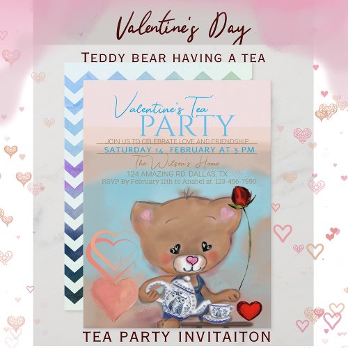 Valentines Day Tea Party Invitation