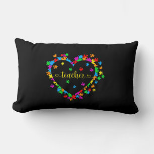 Valentines Day Teacher Autism awareness 100 days H Lumbar Pillow