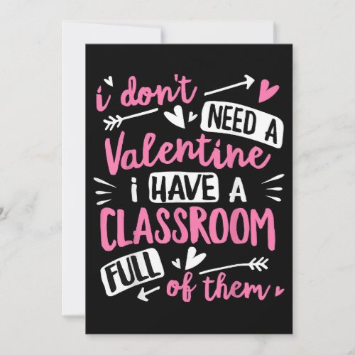 Valentines Day Teacher Funny Classroom School Vale Invitation