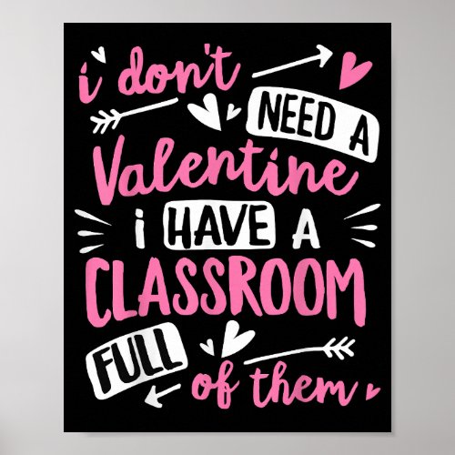 Valentines Day Teacher Funny Classroom School Vale Poster