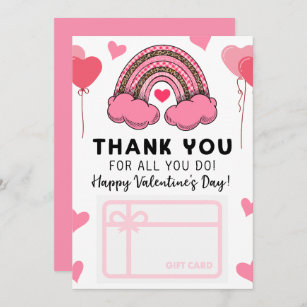 Valentine's Day Teacher Rainbow Gift Card Holder