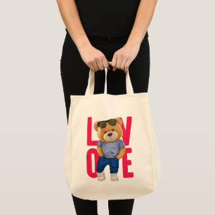 Valentine's Day Teddy Bear Love Design Tote Bag