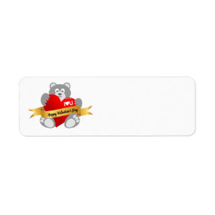 Valentine's day teddy bear Return Address Label