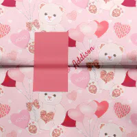 Sweet Pink Teddy Bear Heart Balloon Valentines Day Tissue Paper