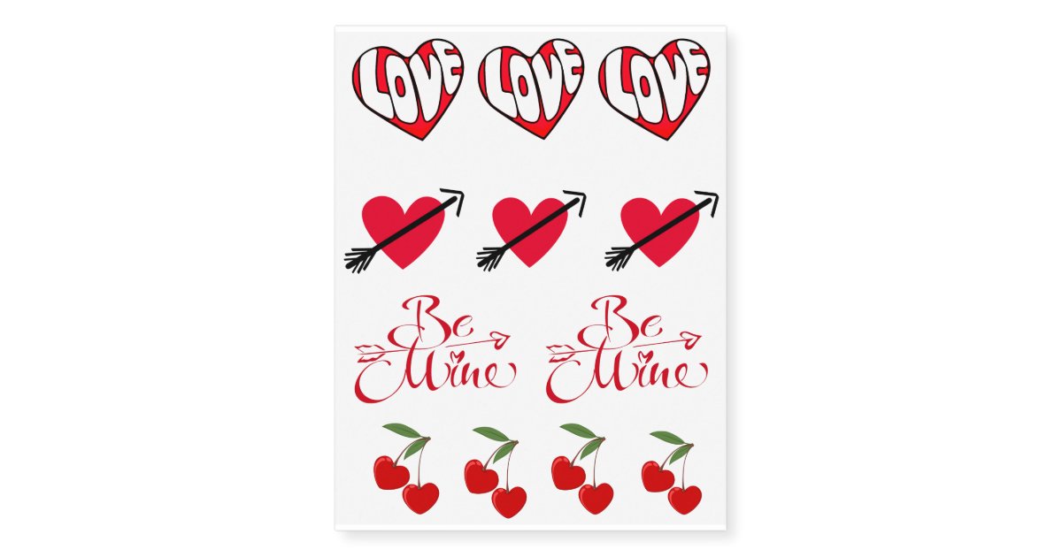 Valentine's Day Temporary Tattoos | Zazzle