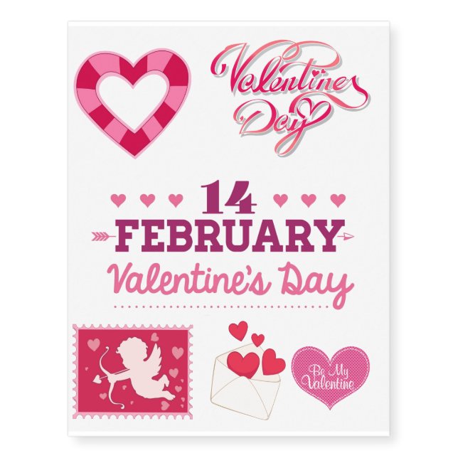 Valentine's Day Temporary Tattoos (Front)