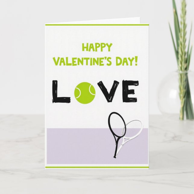 Valentines Day Tennis Love Card (Front)