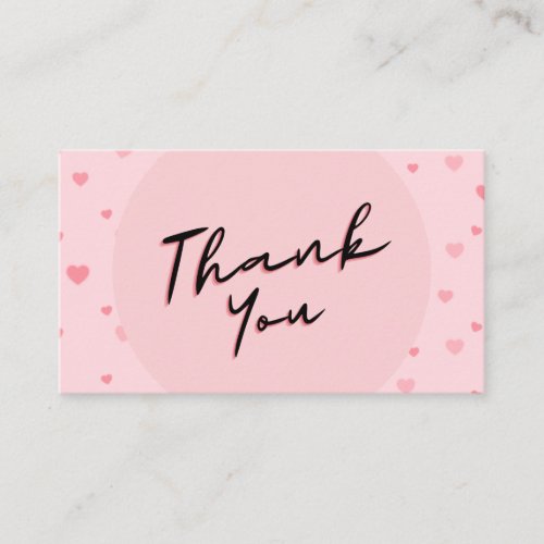 Valentines Day Thank You Pink Romantic Heart Love Business Card