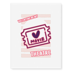 Valentines day theatre movie lover temporary tattoos