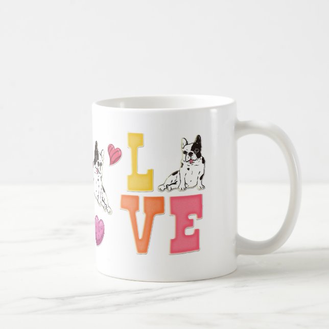 Valentine's Day Themed French Bulldog Dog Lover Coffee Mug (Right)