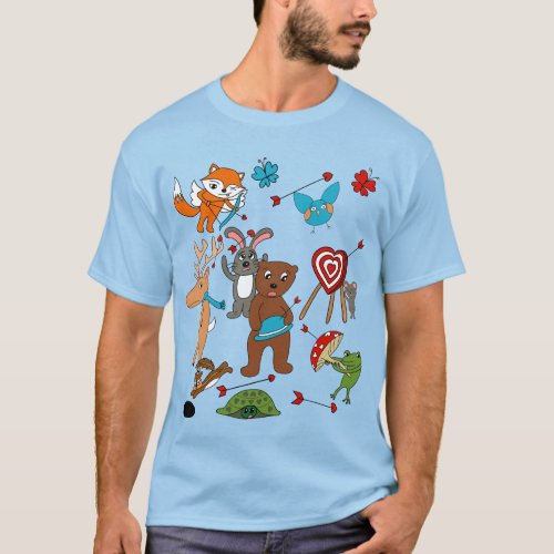 Valentines Day Themed Funny Animals Graphic T_Shirt