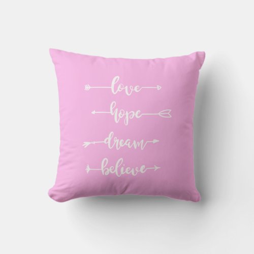 Valentines Day throw pillow pink love hope dream