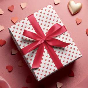 Valentine's Day Tiny Red Hearts Scattered  Wrapping Paper