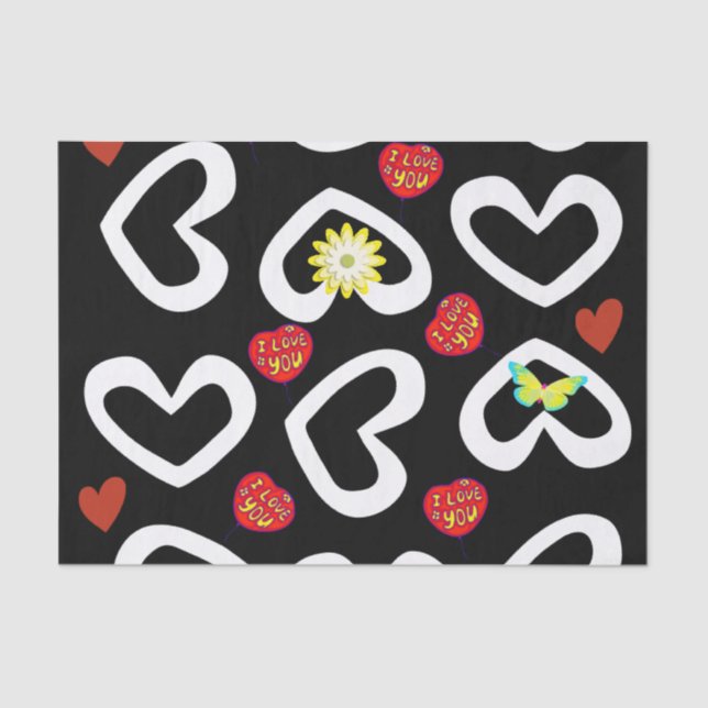 Valentine's Day Tissue Paper Hearts  (Front)