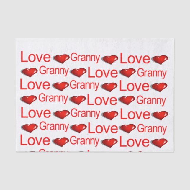 Valentine's Day Tissue Paper Love Granny Hearts (Front)