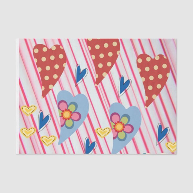 Valentine's Day Tissue Paper Love Hearts  (Front)