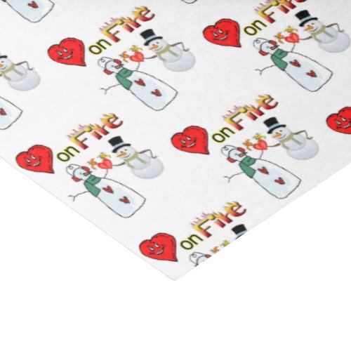 Valentines Day Tissue Paper Love Hearts Snowman