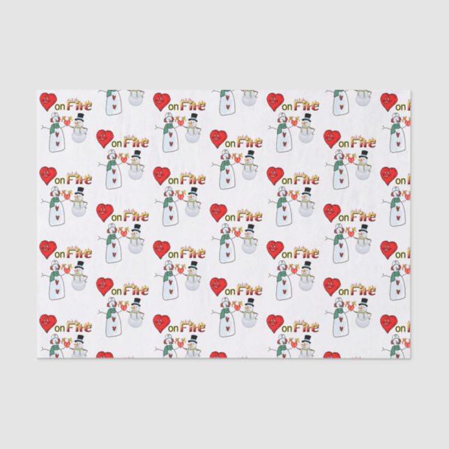 Valentine's Day Tissue Paper Love Hearts Snowman (Front)