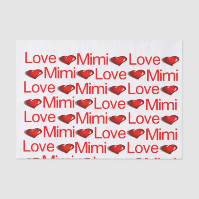 Valentine's Day Tissue Paper Love Mimi Red Hearts (Front)