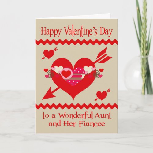 Valentines Day to Aunt and Fiancee Holiday Card