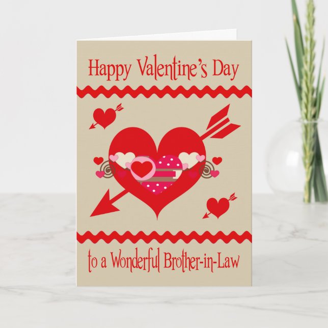 Valentine's Day To Brother-in-Law Holiday Card (Front)