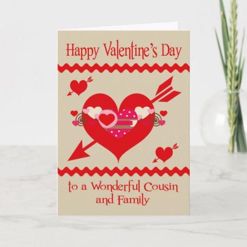 Valentines Day To Cousin and Family Holiday Card
