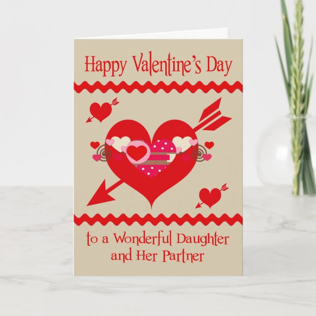 Valentine's Day To Daughter And Her Partner Holiday Card (Front)