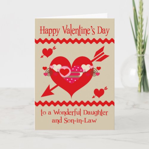 Valentines Day To Daughter And Son_in_Law Holiday Card