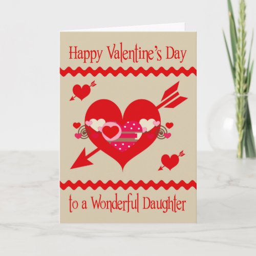 Valentines Day To Daughter Holiday Card